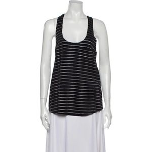 Joie Silk Striped Tank Top Black XS